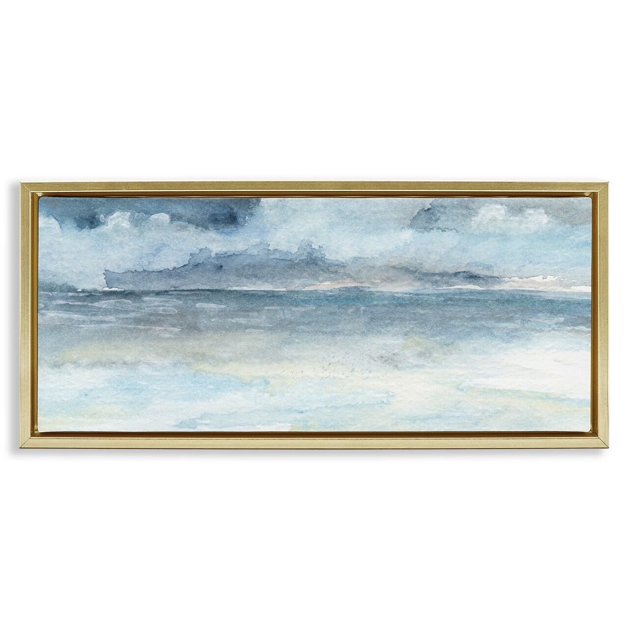 Stupell Industries Abstract Cloudy Ocean Waves Framed Floater Canvas Wall Art
